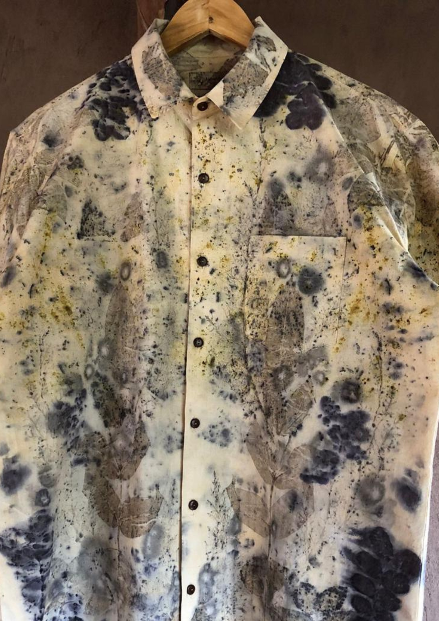 Leaf and herb print eco shirt, eco dye, natural dye, eco gift