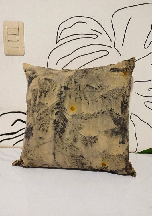 Pure cotton cushion cover with organic and botanical print