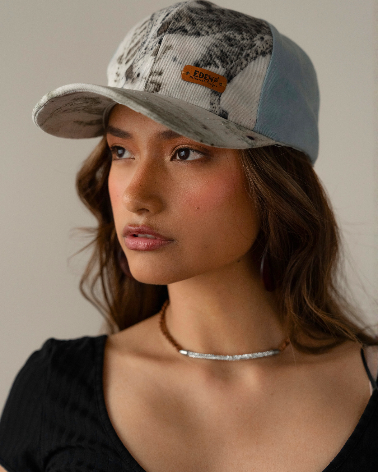 Botanical eucalyptus hat in natural blue