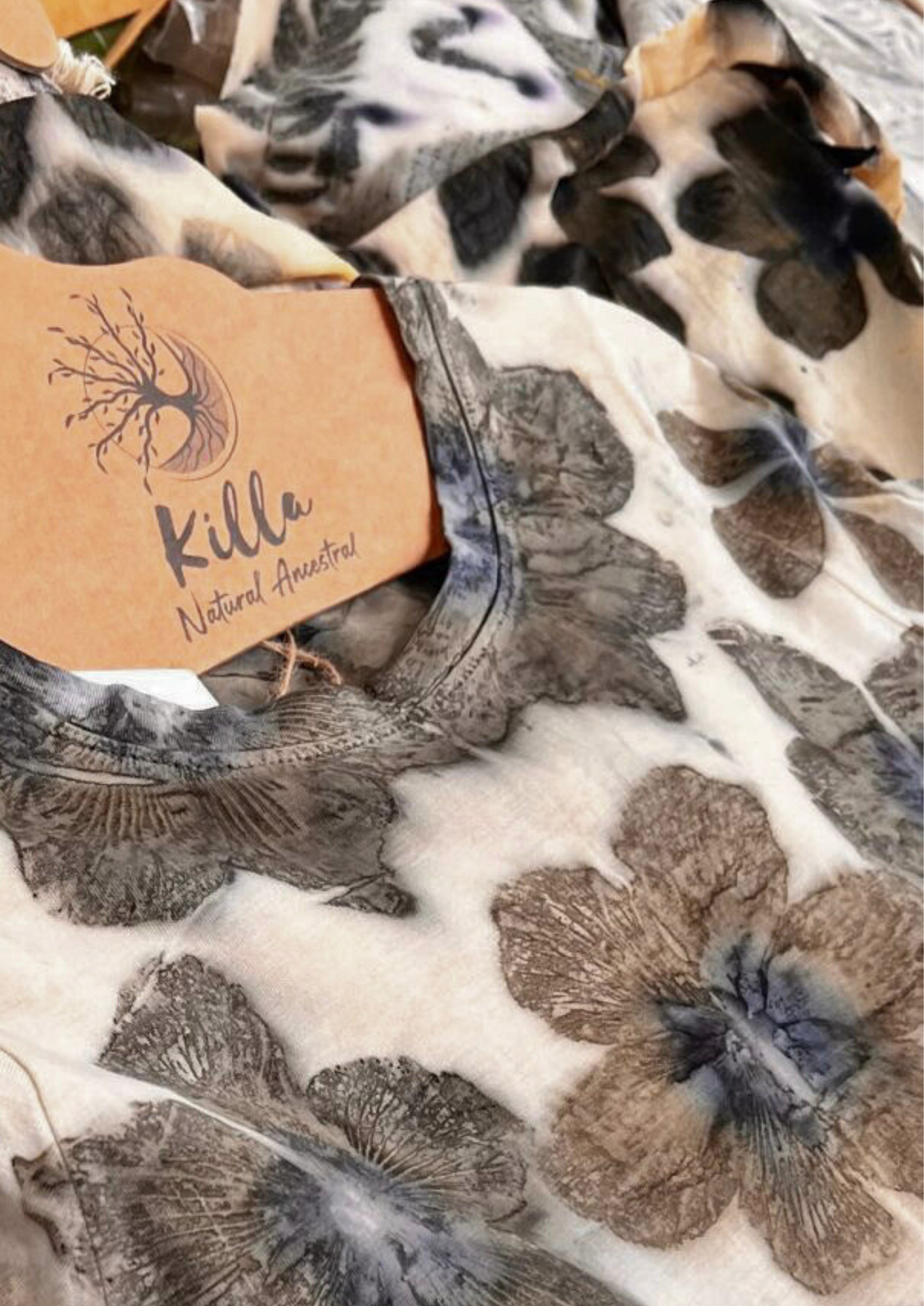 Women's Ecoprint Dress - Bohemian Sustainable Fashion Piece with Eco-Friendly Dye and Pockets