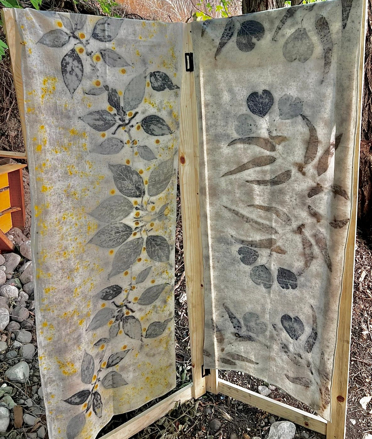 Ecoprint Shawl, Bohemian Clothing, Ecoprint Shawl for Women, Eco Print Shawl, Designer Shawl, Regenerative Sustainable Clothing