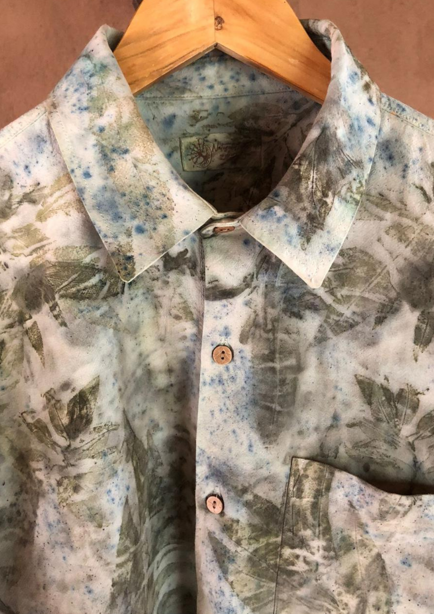 Leaf and herb print eco shirt, eco dye, natural dye, eco gift