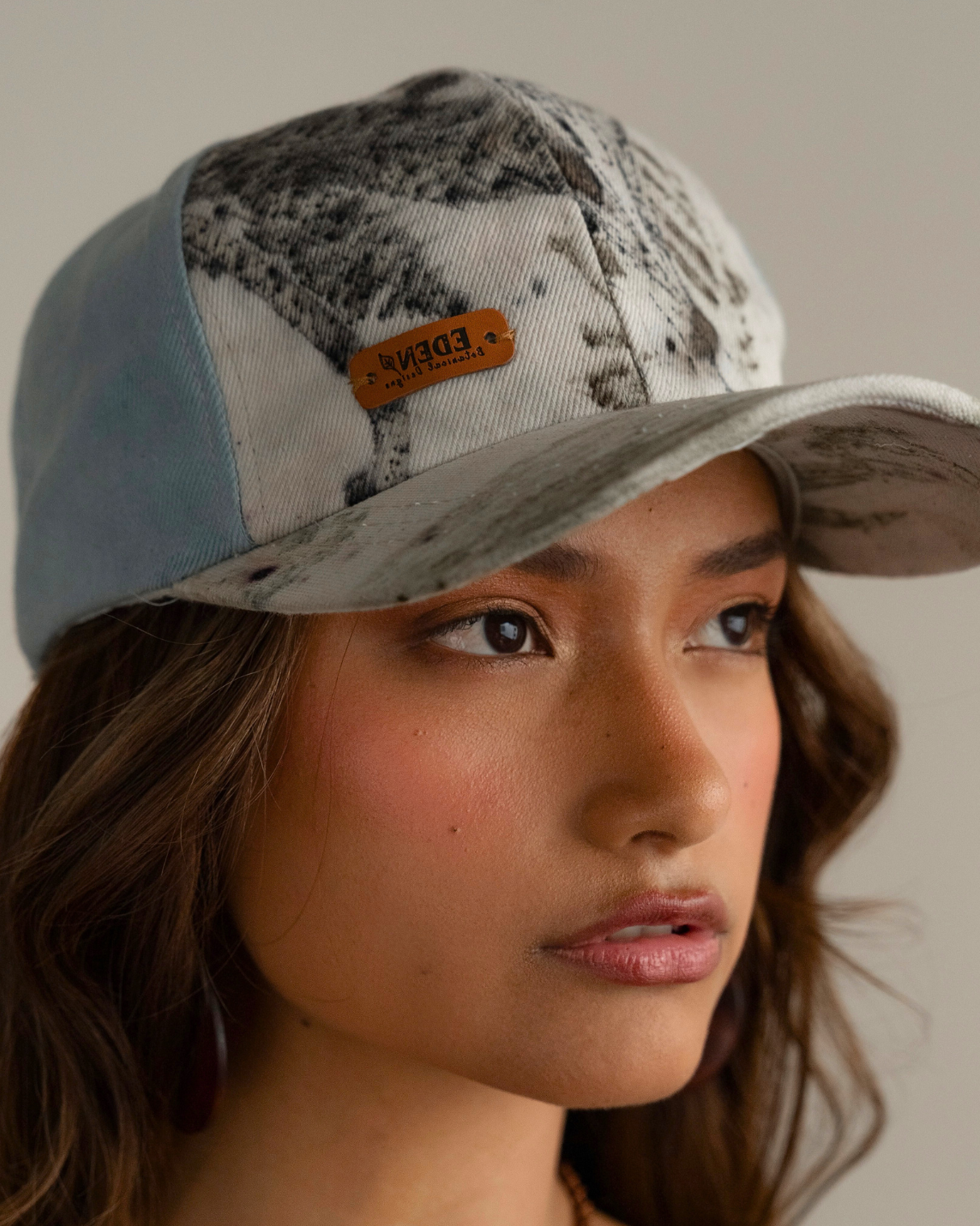 Botanical eucalyptus hat in natural blue