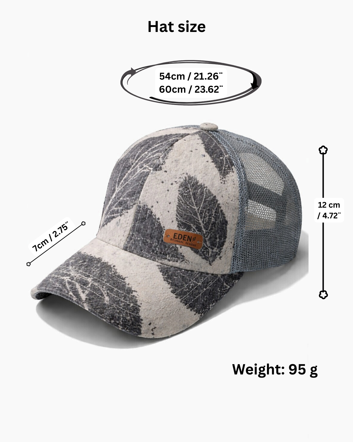 Botanical hat Pink eucalyptus