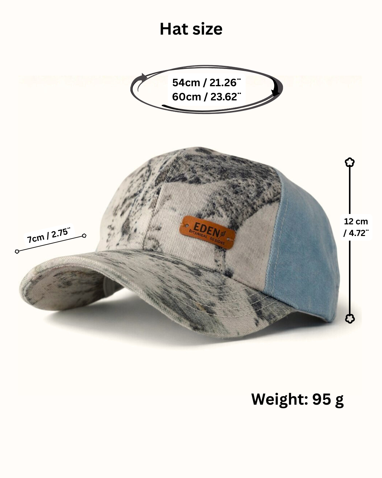 Botanical eucalyptus hat in natural blue