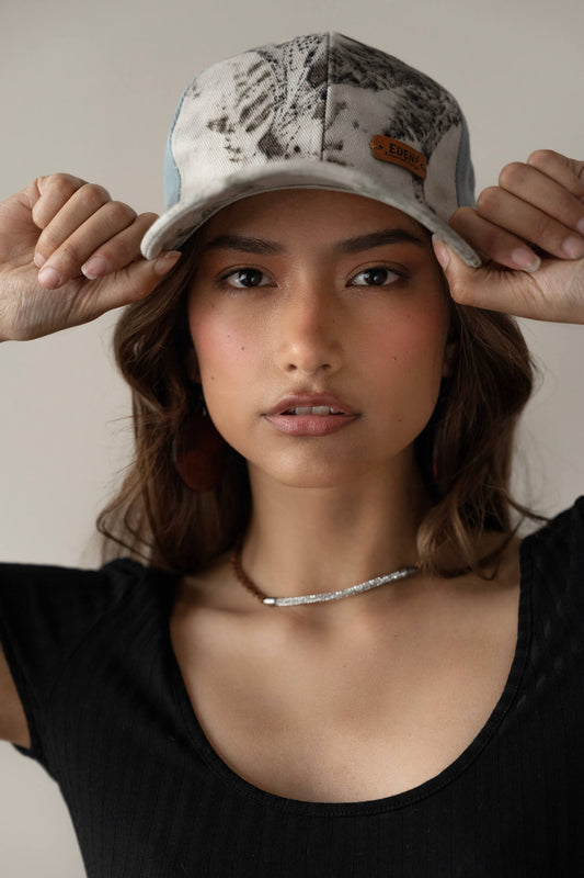 Gorro botánico eucalipto en azul natural