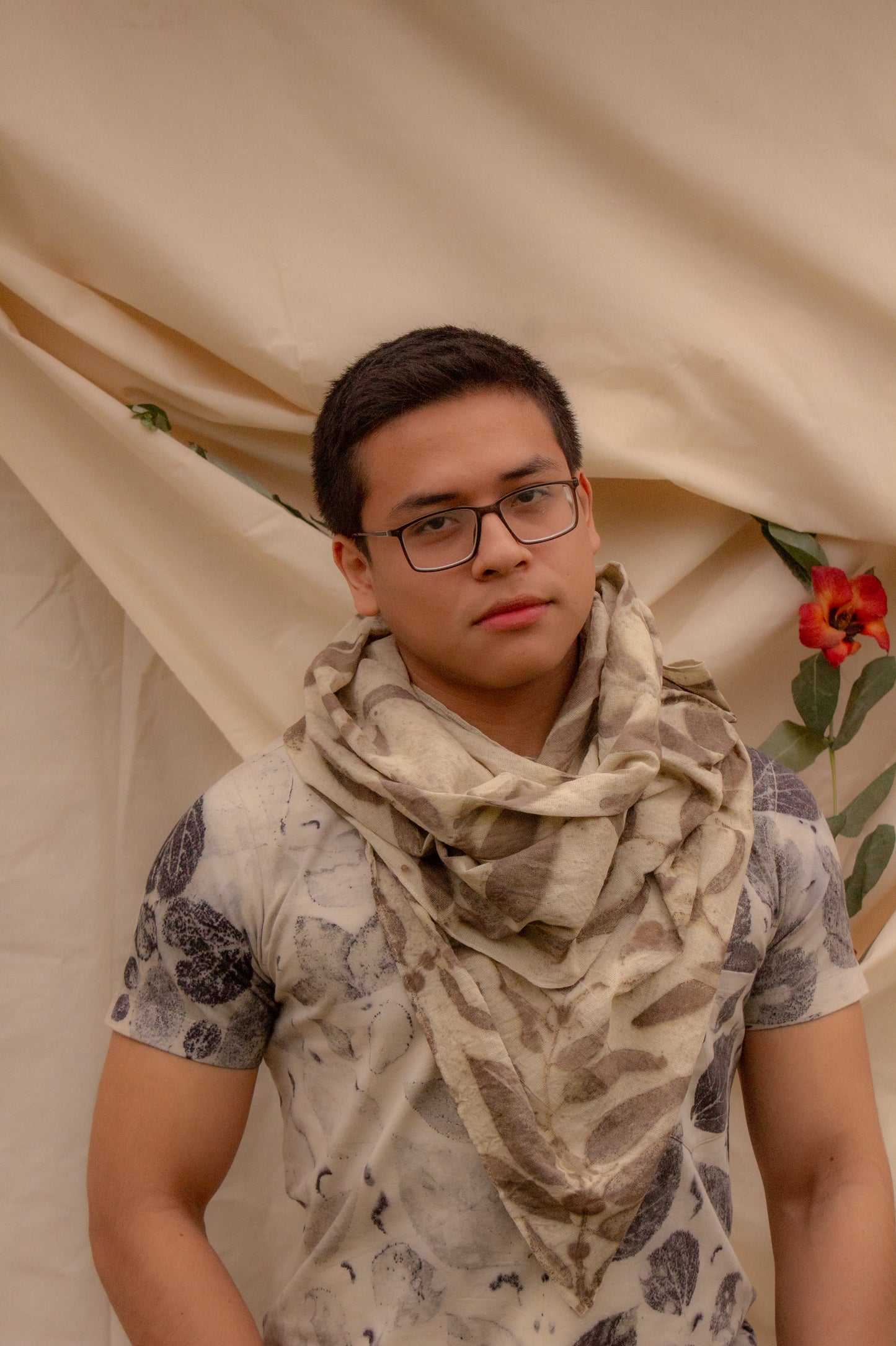 Ecoprint Shawl, Bohemian Clothing, Ecoprint Shawl for Women, Eco Print Shawl, Designer Shawl, Regenerative Sustainable Clothing